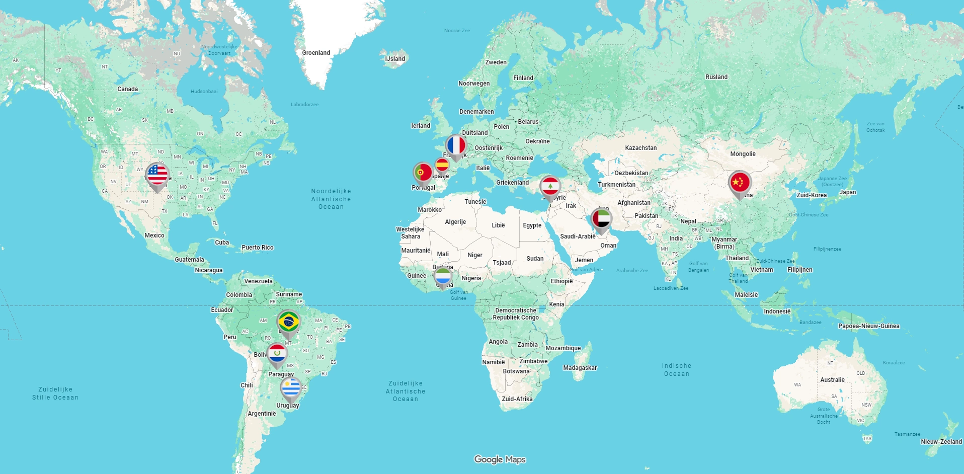 Global presence map showing countries with UShopTec tenants